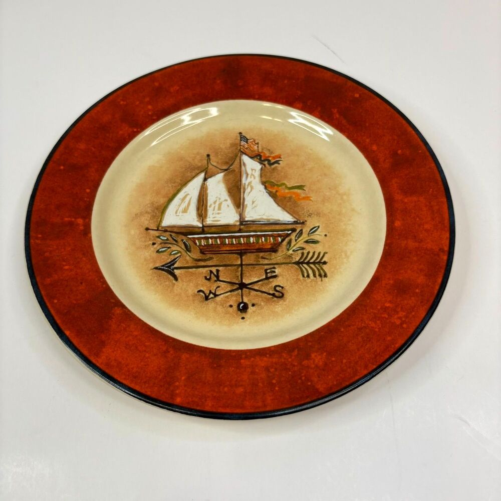 Susan Winget Heritage Sailboat Plate JCPenney Home Collection 8" Salad Dish EUC